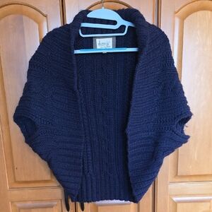 Kenji Navy Women's Poncho Sweater